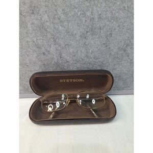 Stetson Mens Bronze Metal Eyeglass Frames with Case *needs new lenses